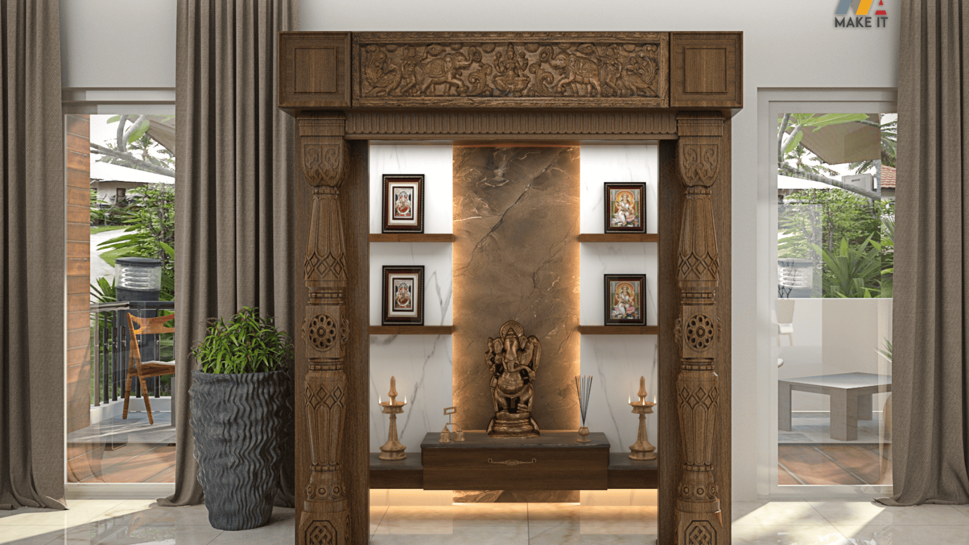 Pooja Unit Interior Design