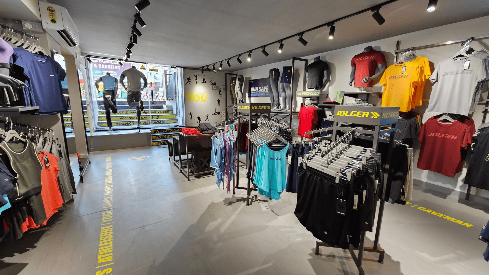 Interior of Jolger athleisure store